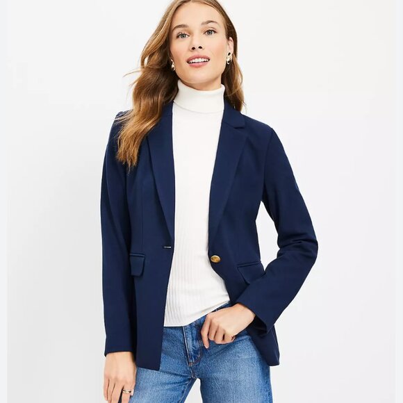 LOFT Knit Twill Modern Blazer